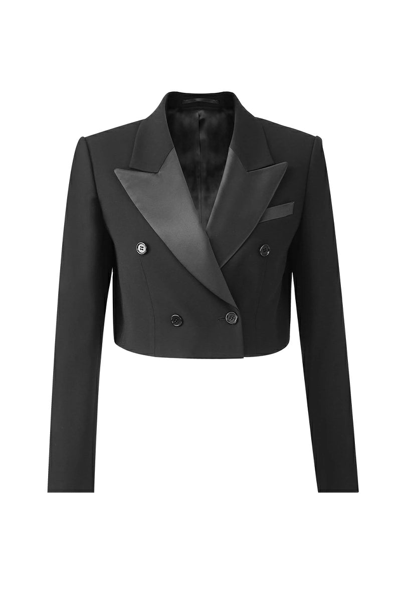 Karla Crop Tuxedo Blazer